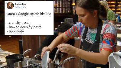 Of Bloody Course Laura Managed To Make Pasta In A Crunchy Food Challenge On ‘MasterChef’