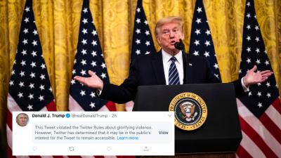 Twitter Just Slapped Trump With A Content Warning For “Glorifying Violence”