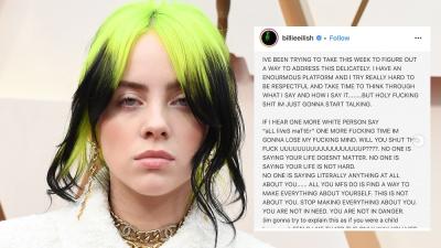 Billie Eilish Comes Through With Furious And Timely Post In Support Of Black Lives Matter