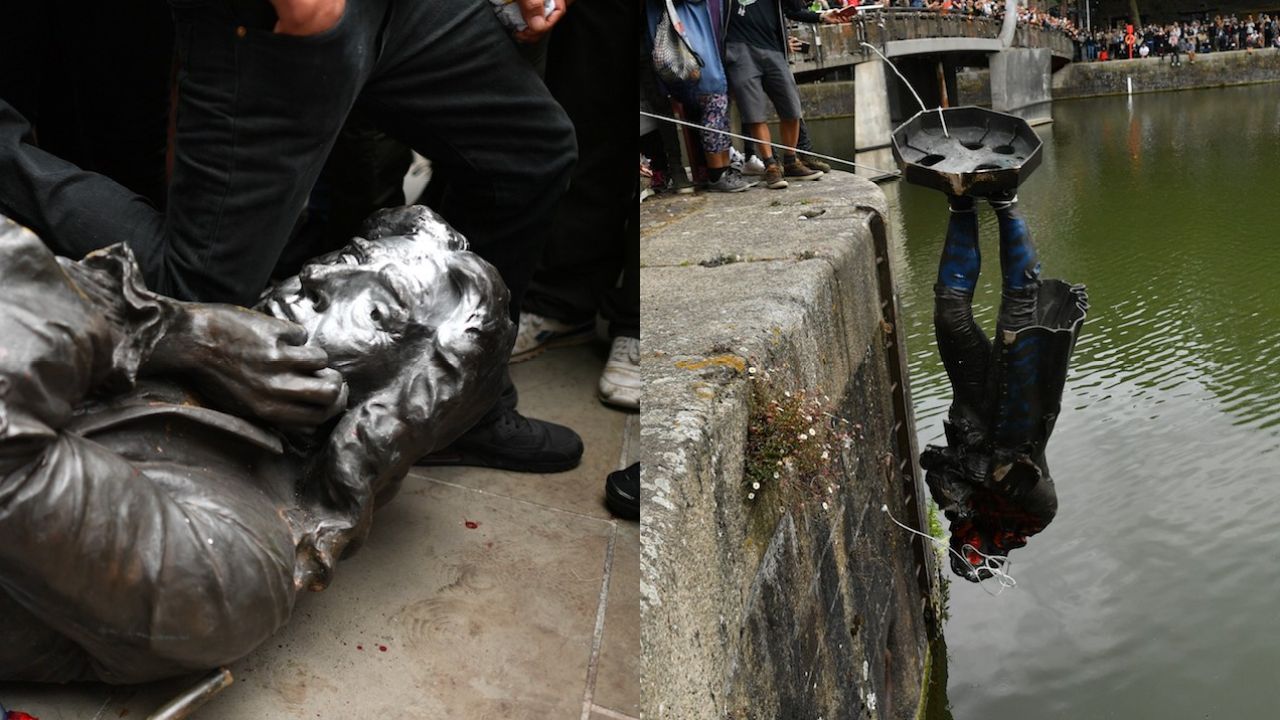 UK Protestors Tear Down Slave Trader’s Statue And Yeet It Right Into The Harbour