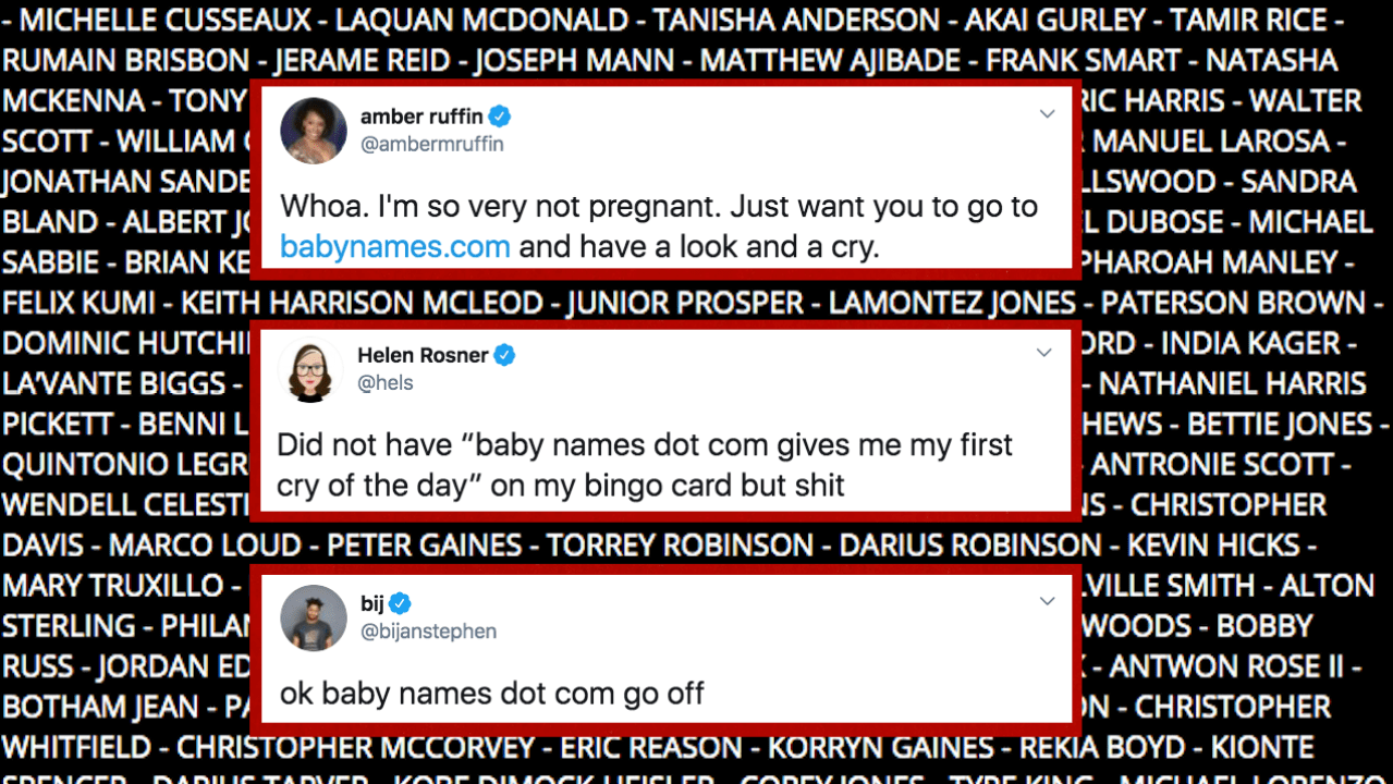 Today’s Most Unexpected Show Of Support For Black Lives Matter Comes From BabyNames.com