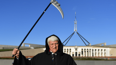 Good Morning To Everyone Except Bob Katter, Who Rocked Up To Parliament As The Grim Reaper