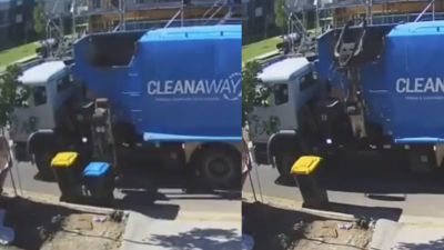Help, I Am Way Too Amused By This Garbage Truck Nonchalantly Swallowing A Bin Whole