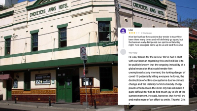 NSW Pub Delivers 5-Star Response To Review Claiming It Has The “Crankiest Bartender In Town”