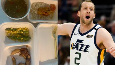 Joe Ingles Shared A Photo Of The Food From Inside The NBA Bubble & It Has Big Fyre Fest Energy