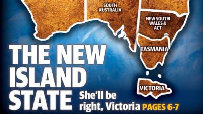 A Tassie Newspaper Used Its Front Page To Literally Kick Victoria Off The Mainland