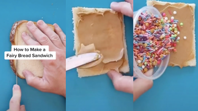 May We All Gawk In Horror At This Viral US TikTok Using Peanut Butter To Make Fairy Bread