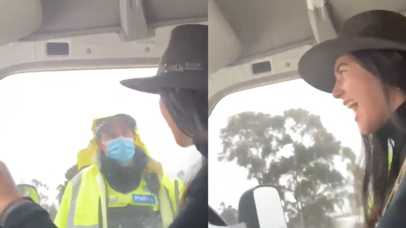 VIC Conspiracy Theorist Arrested At Another COVID-19 Checkpoint After Cops Smash Her Window
