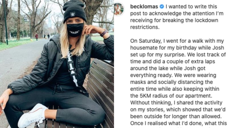 Melbourne Influencer Says ‘Sorry’ After Sharing Her Stage 4 Lockdown Breach W/ 166k Followers