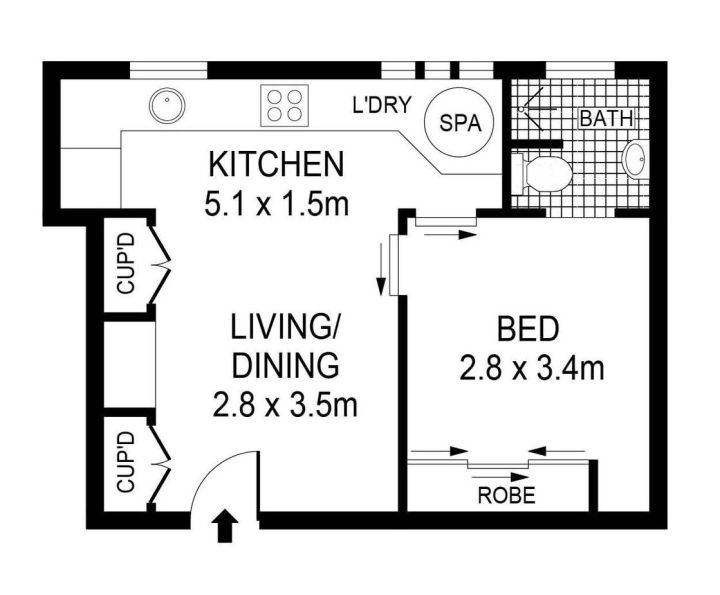 spa in kitchen apartment listing