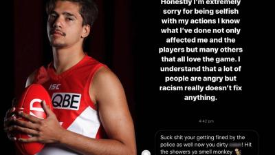 Sydney Swans Player Calls Out Gross Racist DMs He’s Copped After Breaching COVID Restrictions