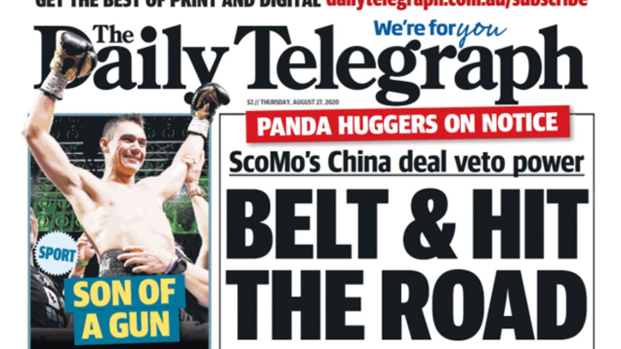 The Daily Tele, A Sydney Paper, Used Its Front Page To Both Be Racist & Attack A VIC Issue