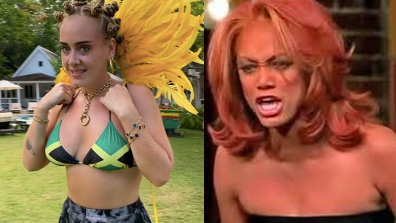 We Were All Rooting For Adele But Then She Had To Go Wear A Jamaican Flag Bikini & Bantu Knots