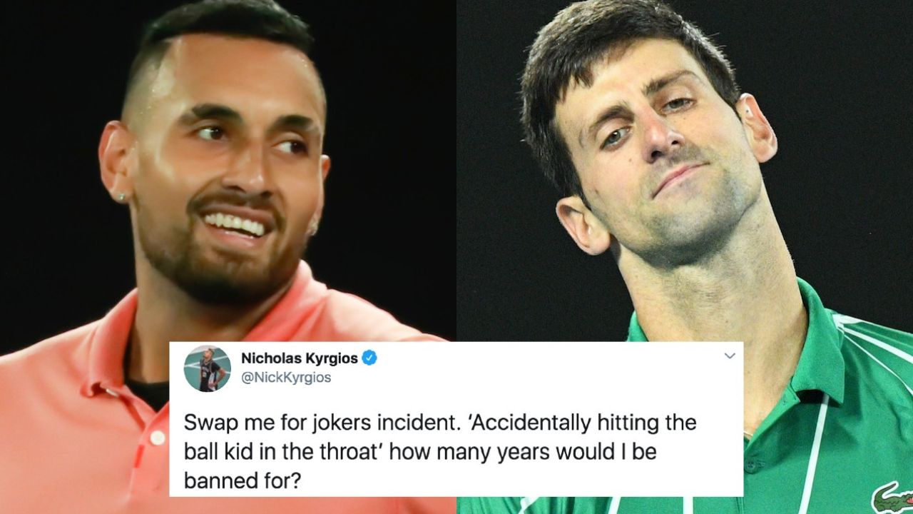 Nick Kyrgios Fans Reckon He’d Be Banned ‘Til 2040 If He Committed Djokovic’s Massive Fuck-Up