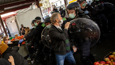 Victoria Police Arrested 74 People During The Anti-Lockdown Protest At Queen Victoria Market