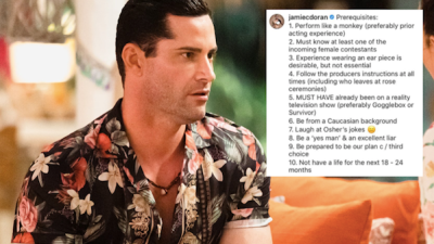 Jamie Doran Posts A Wild List Of Requirements You Need To Sign On For Bachie And, Uh, Wow