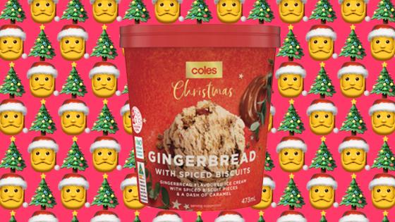 Coles Has Dropped An Xmas Gingerbread Ice Cream ‘Cos We Deserve Festive Shit In 40 Degree Heat