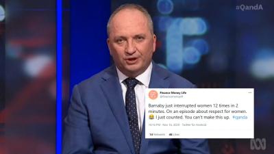 Last Night’s Q&A Was Just Barnaby Joyce Interrupting Women For 60 Minutes Straight