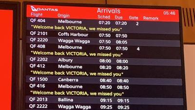 Syd Airport Had A Wholesome Message For Victorians Landing In NSW For The First Time In Months
