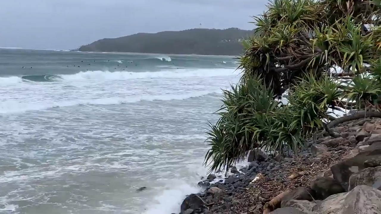 Wild Weather Is Tearing Up Byron Bay To The Point That The Beach Isn’t Even Visible Anymore