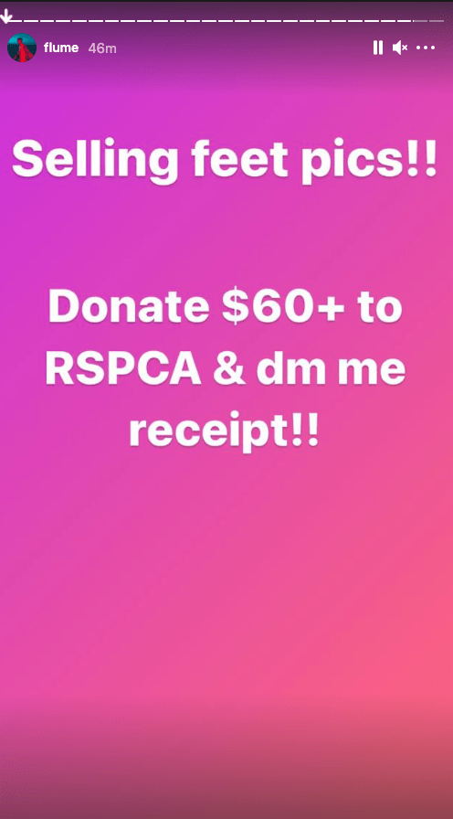 Flume Is Selling Feet Pics On IG For A $60 Donation To The RSPCA, If Eating Ass Wasn’t Enough