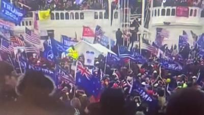 Ah Good, An Australian Flag Was Spotted Amongst The Trump Nuffies At The Attempted US Coup