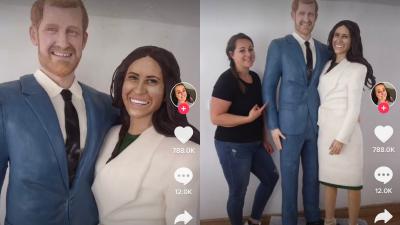 This Life-Sized Harry And Meghan Cake Looked Right Into My Soul And I’m Nervous