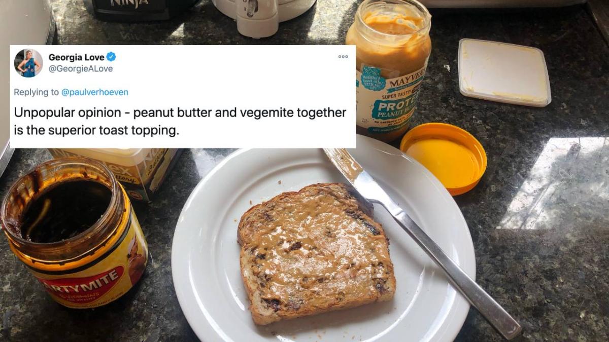 vegemite peanut butter toast