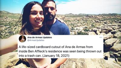 Ben Affleck Just Binned His Ana De Armas Cut-Out, Which Is As Subtle As A Sledgehammer