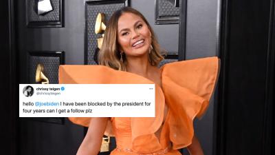 Chrissy Teigen Is Stoked She’s Been Unblocked By POTUS On Twitter After A Years-Long Trump Ban