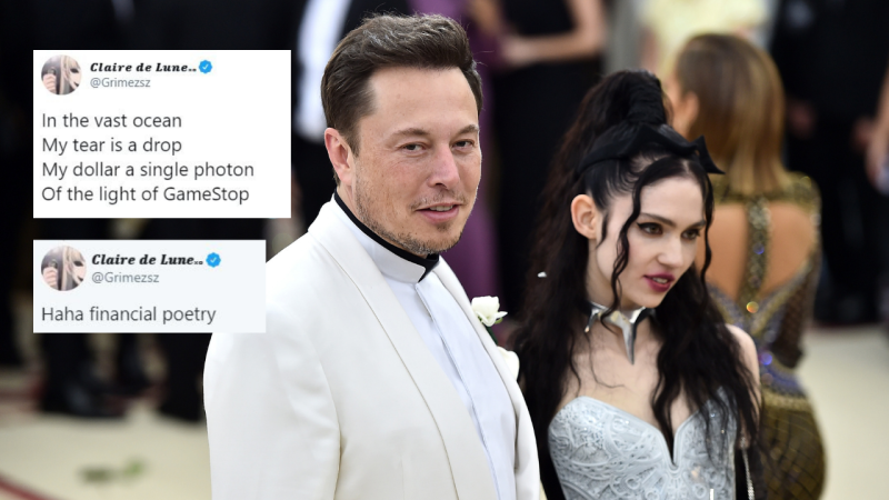 Grimes And Elon Musk Are Making Financial Poetry About Stocks And I Wish They’d Just GameStop