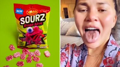 Sour Red Frogs Now Exist So Prepare For Your Tongue To Go All Peely Like Chrissy Teigen’s