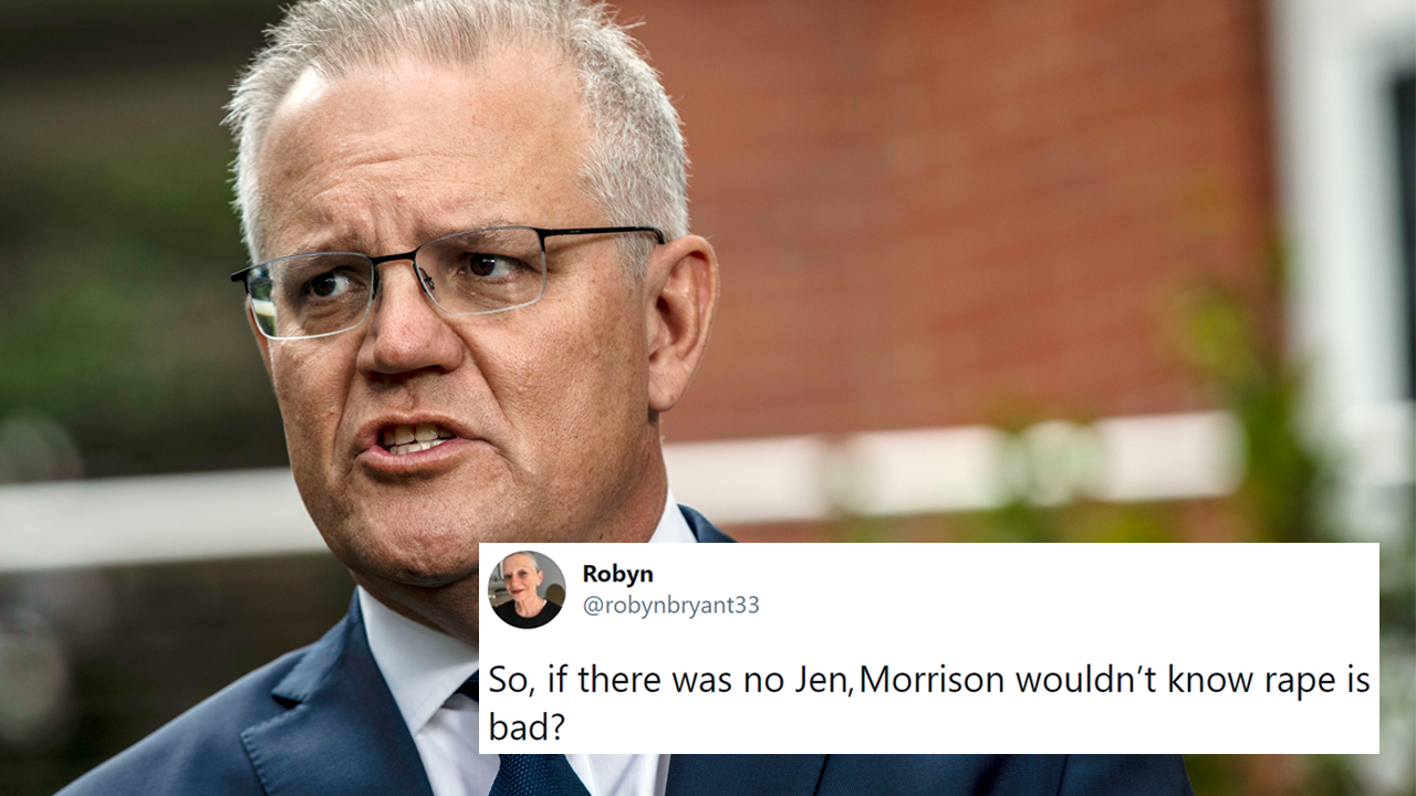 People Are Roasting Scott Morrison For Checking In With His Wife Jenny To See If Rape Is Bad