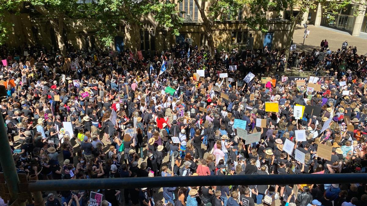 Protestors at the Sydney Women's March 4 Justice