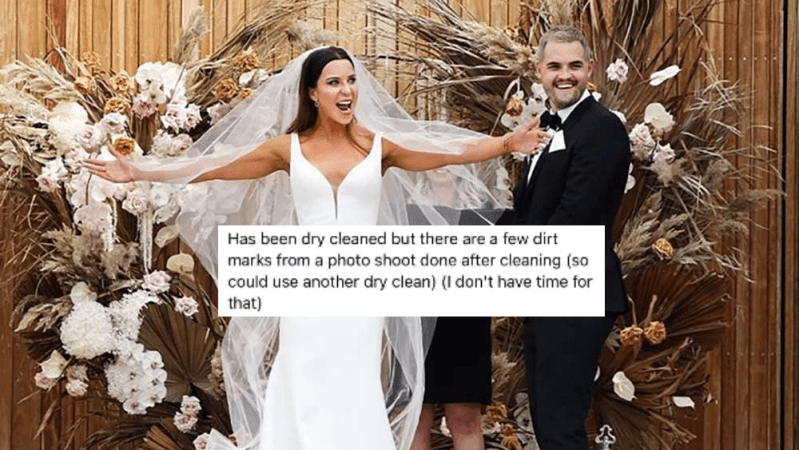 One Of The MAFS Brides Is Already Trying To Offload Her Wedding Dress On Facebook Marketplace