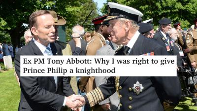 Tony Abbott Has Decided To Remind Us All About The Time He Gave Prince Philip A Knighthood