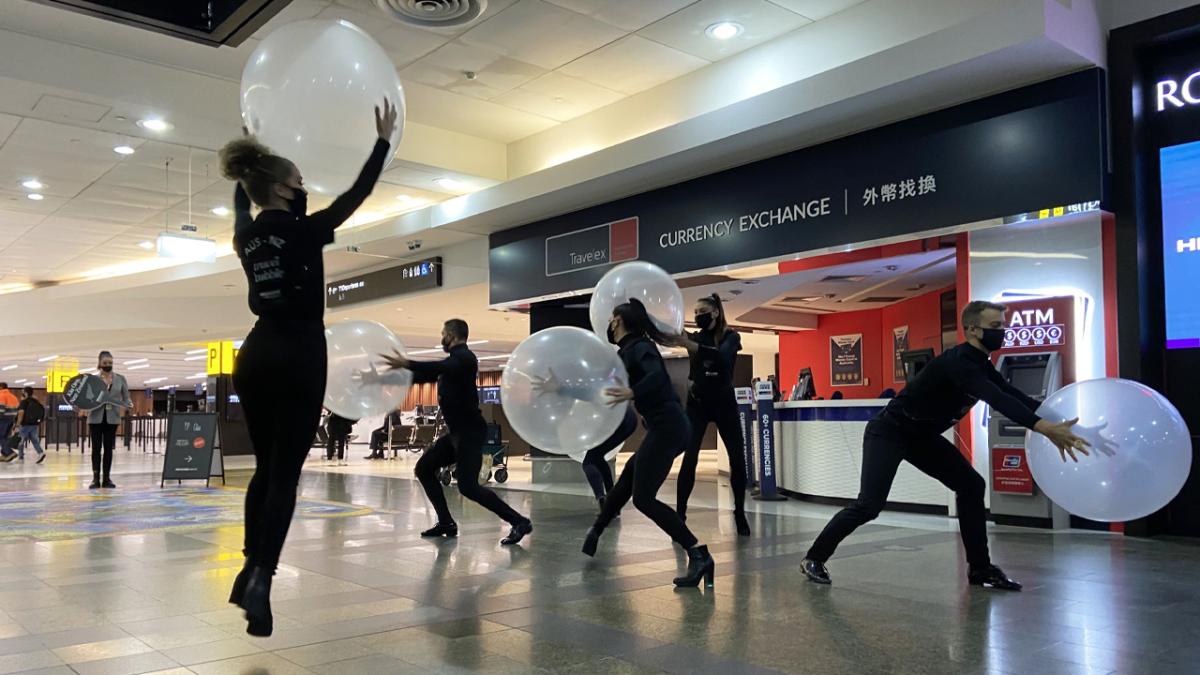 Melbourne Airport interpretive dancers