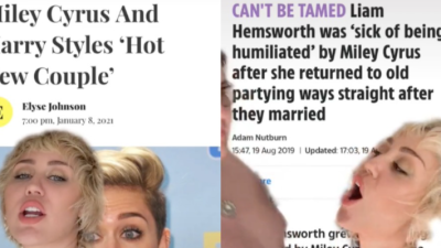 Miley Cyrus Makes TikTok Vid With Spicy Articles About All Her Exes In A Peak Chaotic Move