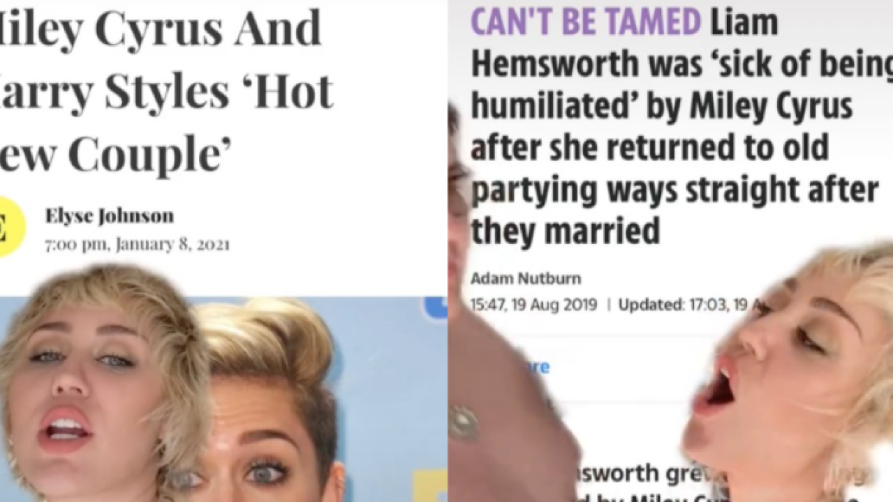 Miley Cyrus Makes TikTok Vid With Spicy Articles About All Her Exes In A Peak Chaotic Move
