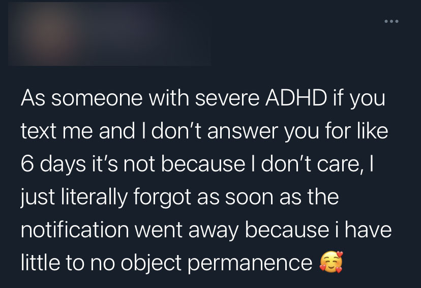 adhd object permanence