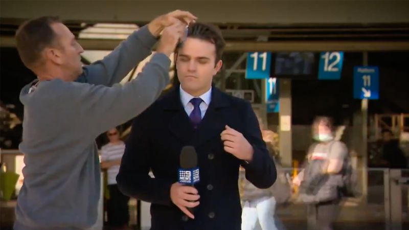 A Nine News Journo Copped A Face Full Of Bird Shit During A Live Cross, Which Is Half His Luck