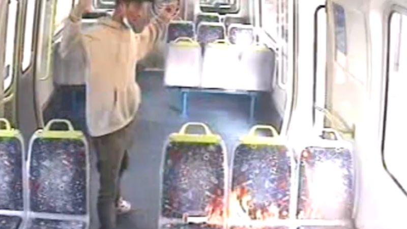 VIC Police Are Looking For A Man Who Was Filmed Setting Fire To A Melbourne Train