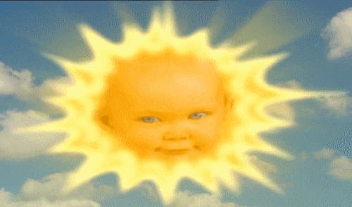 GIF of baby from Teletubbies