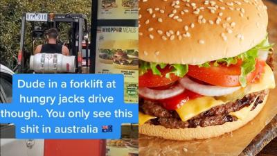 Shoutout To This Melburnian Legend Who Drove A Forklift Through A Hungry Jack’s Drive Through