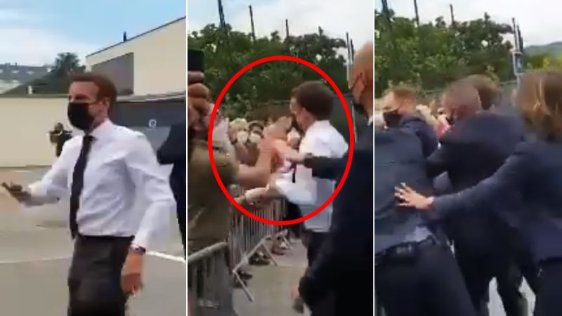 Watch French President Emmanuel Macron Get Slapped In The Face By A Disgruntled Frenchman