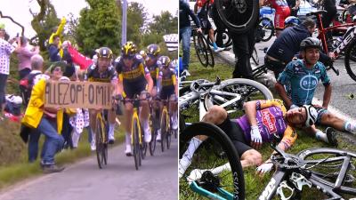 Police Are Still Hunting Down The Woman Whose Dumb Sign Caused That Tour De France Pile-Up