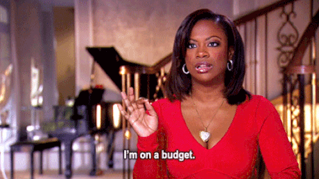 Woman saying she's on a budget
