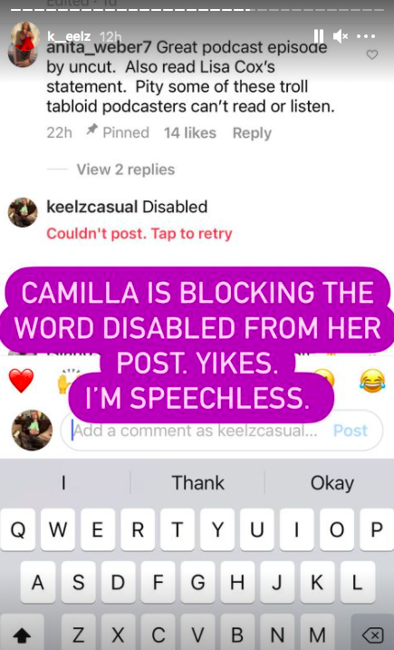 Camilla Has Been Accused Of Banning The Word ‘Disabled’ From Her IG & Blocking Disabled Folks