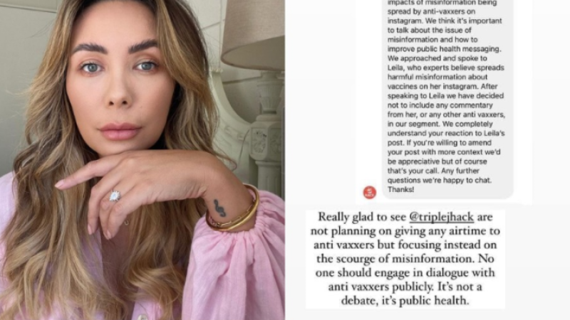 Wild DMs Reveal Triple J Binned Interview With An Anti-Vaxxer Influencer After Hearing Her BS