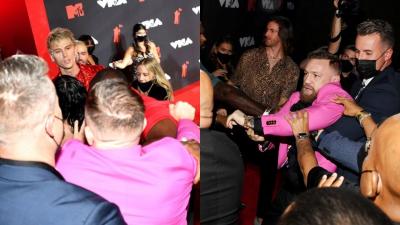 Rambunctious Heteros Machine Gun Kelly & Conor McGregor Legit Brawled On The VMAs Red Carpet